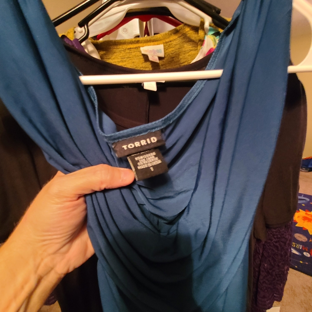 Torrid Teal Drape Neck Mini Dress .but Can Also Be Wore As A Shirt